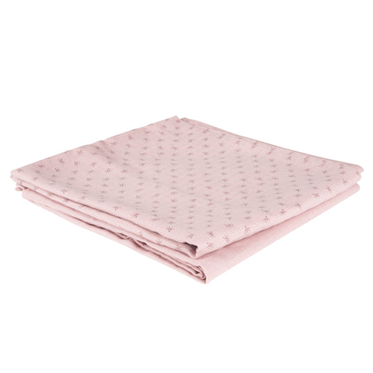 Organic 2-Piece Swaddle & Nursing Cloth Set 'Lil Planet' Pink / Mauve, Organic Cotton, GOTS, 120 x 120 cm