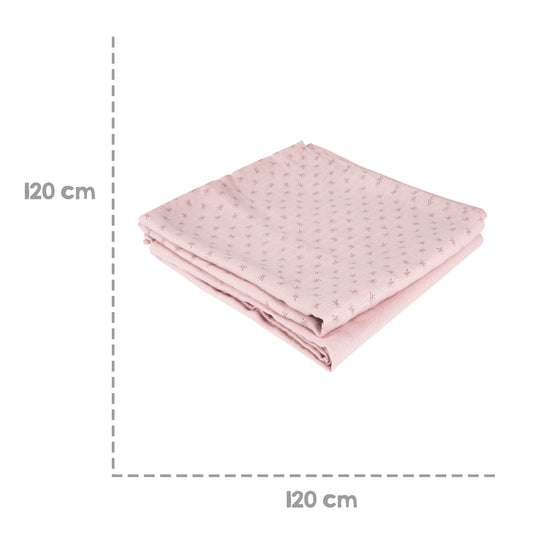 Organic 2-Piece Swaddle & Nursing Cloth Set 'Lil Planet' Pink / Mauve, Organic Cotton, GOTS, 120 x 120 cm
