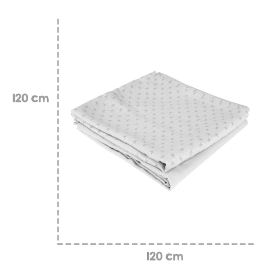 Set de 2 mantas y pañales orgánicos 'Lil Planet' gris plateado, algodón orgánico, GOTS, 120 x 120 cm