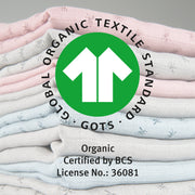 Organic set of 2 puck & nursing cloths 'Lil Planet', silver-gray, organic cotton, GOTS, 120 x 120 cm
