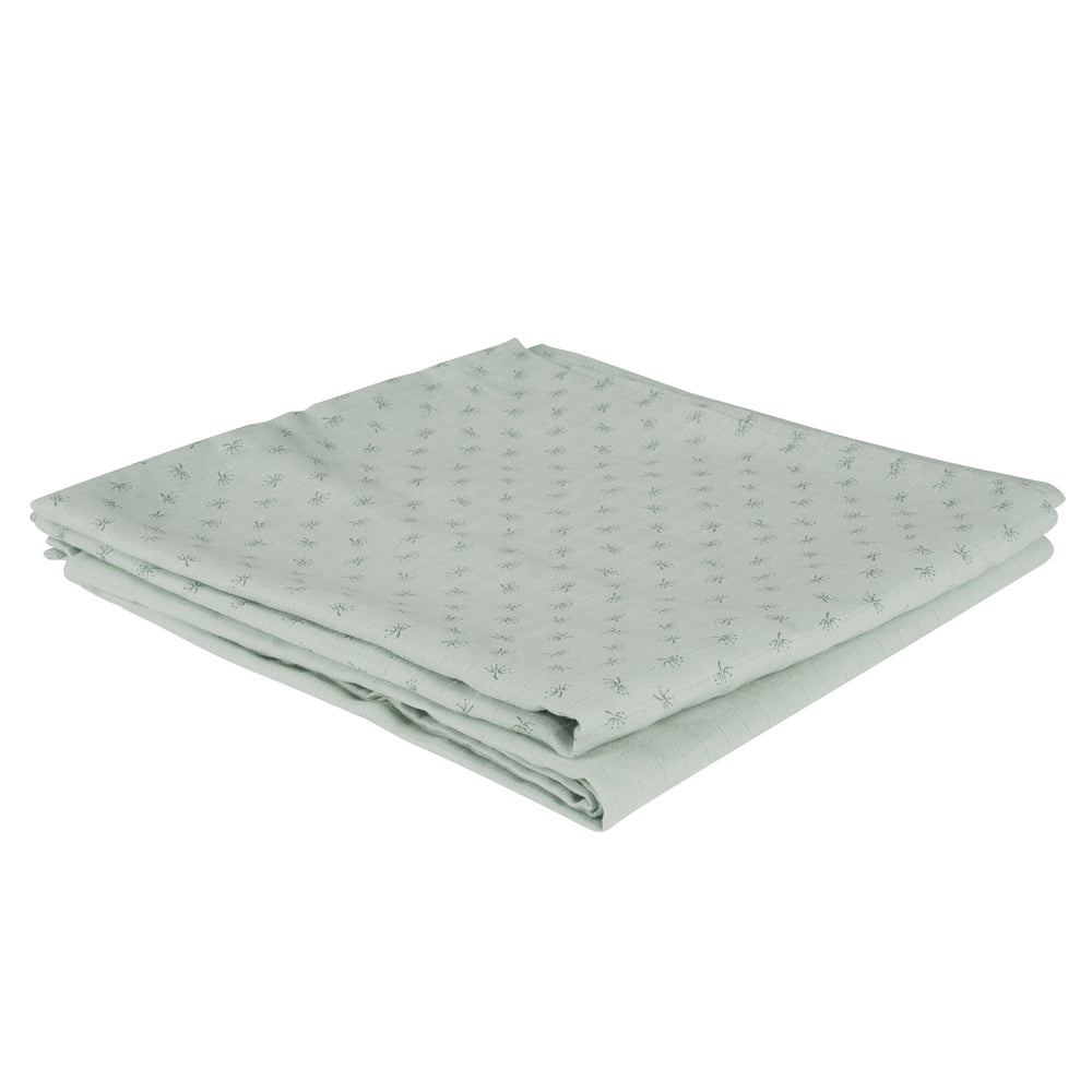 Set de 2 serviette d'allaitement 'Lil Planet' - Coton biologique GOTS - 120 x 120 cm - Vert givré
