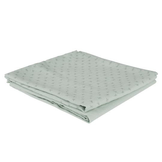 Organic 2-Piece Set Swaddle & Nursing Cloth 'Lil Planet' Frosty Green, Organic Cotton, GOTS, 120 x 120 cm