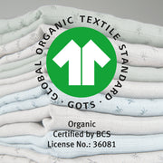 Organic set of 2 puck & breastfeeding cloth 'Lil Planet' frosty green, organic cotton, GOTS, 120 x 120 cm