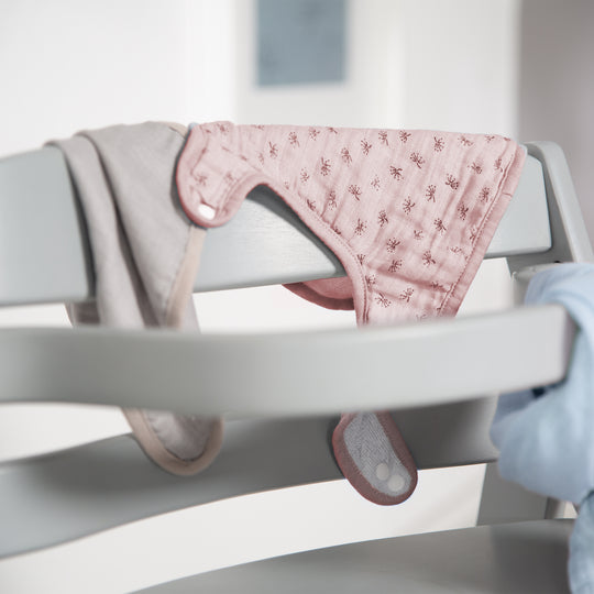 Organic 3-Piece Bib Set 'Lil Planet' Pink / Mauve, Jersey, Muslin, Organic Cotton, GOTS, 23 x 30 cm