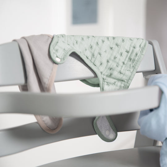 Set orgánico de 3 baberos 'Lil Planet' frosty green, jersey, muselina, algodón, GOTS, 23 x 30 cm