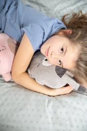 Cuddly cushion 'Lil Cuties', cuddly toy 'Sammy' with friendship card, silver gray