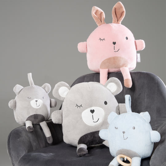 Cuscino coccoloso 'Lil Cuties' - Peluche 'Lily' con biglietto d’amicizia - Rosa / Malva