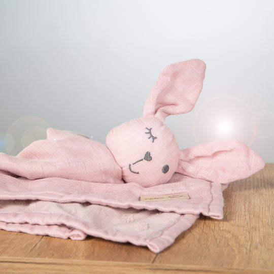 Organic Comforter 'Lil Planet' Pink / Mauve, 40 x 40 cm, Muslin & Jersey, GOTS Certified