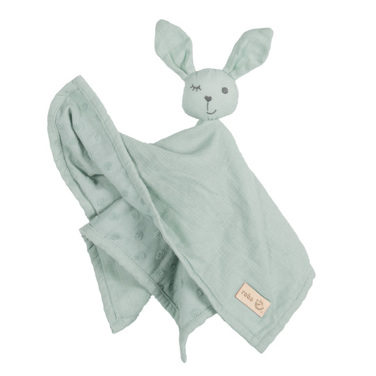 Organic Cuddly Cloth 'Lil Planet' Frosty Green, 40 x 40 cm, Muslin & Jersey, GOTS Certified