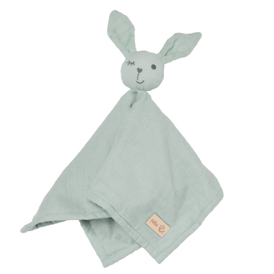 Organic Cuddly Cloth 'Lil Planet' Frosty Green, 40 x 40 cm, Muslin & Jersey, GOTS Certified