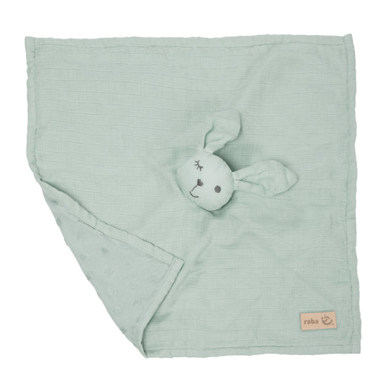Organic Cuddly Cloth 'Lil Planet' Frosty Green, 40 x 40 cm, Muslin & Jersey, GOTS Certified