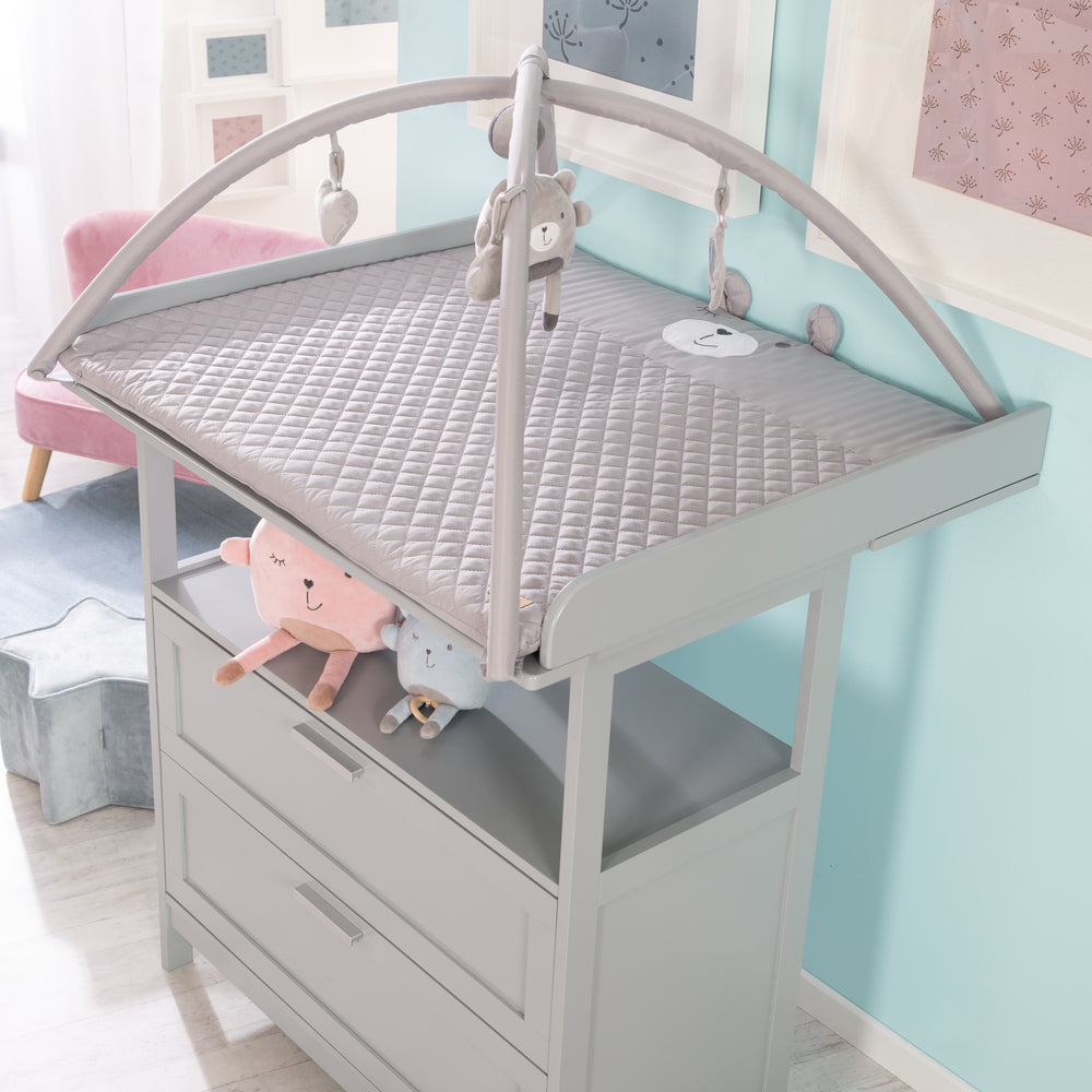 Tapis d'éveil 'roba Style' - 85 x 75 cm - Avec arc de jeu à 5 éléments - Gris argenté