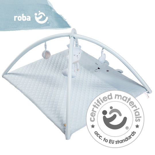 Play Mat 'roba Style' 85 x 75 cm incl. Play Arch with 5 Elements 'Benny' - Light Blue