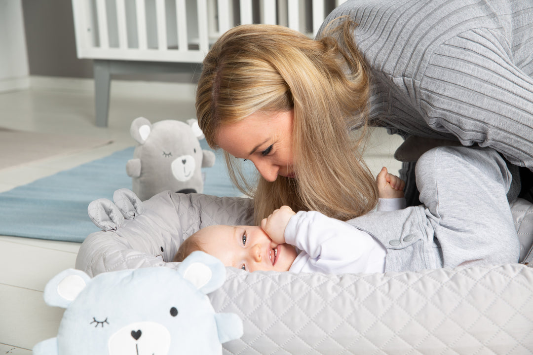 Nid d'ange 'roba Style' avec visage d'ours 'Sammy' - Nid douillet - Gris argenté