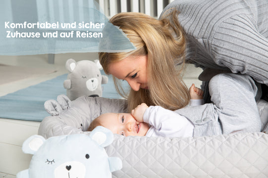 Nid d'ange 'roba Style' avec visage d'ours 'Sammy' - Nid douillet - Gris argenté