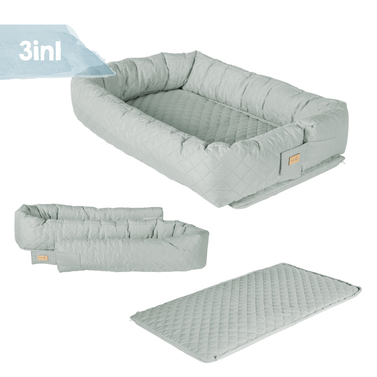 Babylounge 3 in 1 'roba Style' frosty green - travel bed, changing pad, bed snake