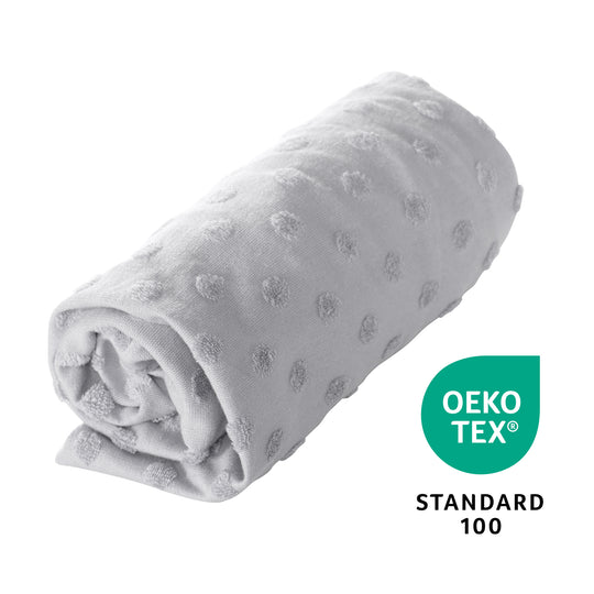 Funda ajustable orgánica para cambiadores 'Lil Planet' gris plata, de jersey orgánico, certificado GOTS, 75 x 85 cm