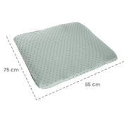 Organic stretch cover for changing mats 'Lil Planet' frosty green, organic jersey, GOTS, 75 x 85 cm