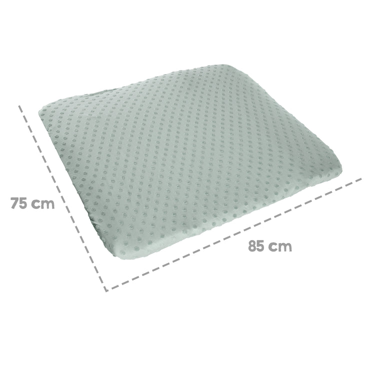 Organic stretch cover for changing mats 'Lil Planet' frosty green, organic jersey, GOTS, 75 x 85 cm