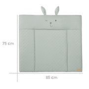 Changing mat soft 'roba Style' 85x75 cm, wipeable, in frosty green, with bear face "Benny".