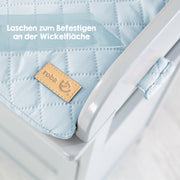 Materassino per fasciatoio "roba Style" con cinghia e linguette, 85 x 75 cm, azzurro / cielo