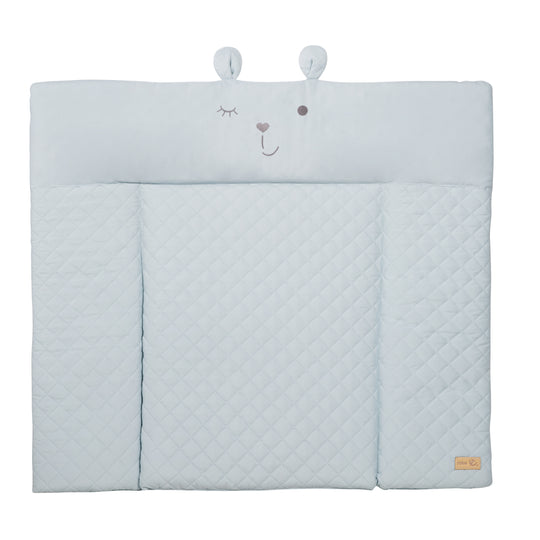 Matelas à langer 'roba Style' - 85 x 75 cm - Visage d'ours 'Benny' - Facile à nettoyer - Bleu clair