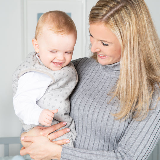 Saco de dormir orgánico 'Lil Planet' gris plateado, 70 - 110 cm, de muselina orgánica (GOTS)