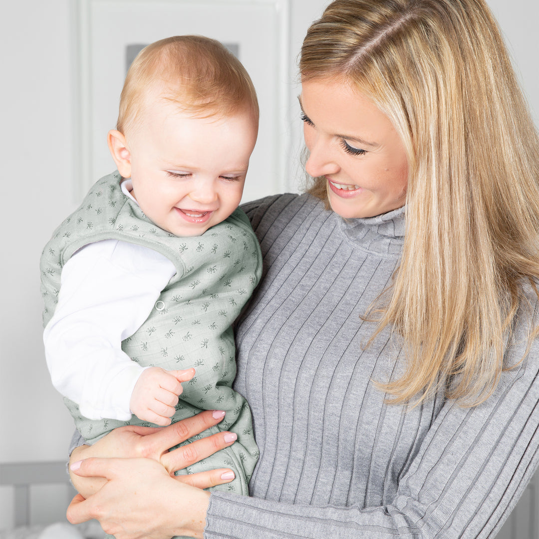 Saco de dormir orgánico 'Lil Planet' frosty green, 70 - 110 cm, de muselina orgánica (GOTS)