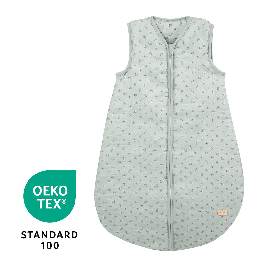 Saco de dormir orgánico 'Lil Planet' frosty green, 70 - 110 cm, de muselina orgánica (GOTS)