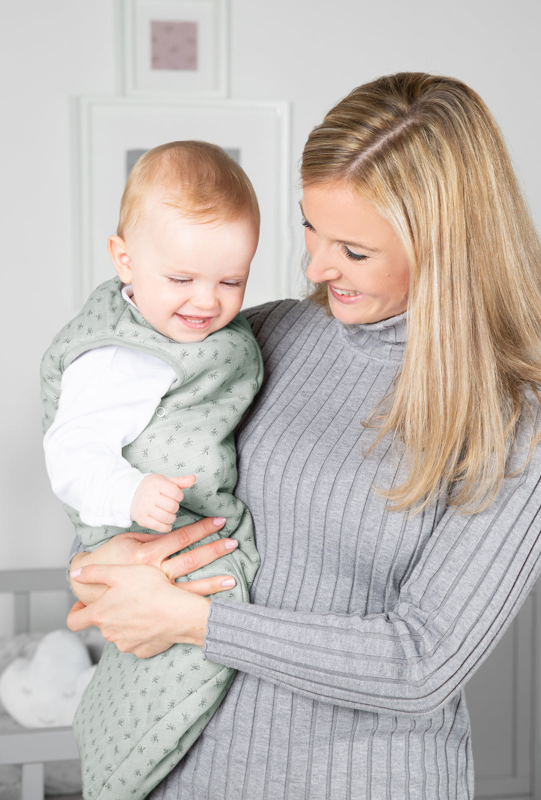 Saco de dormir orgánico 'Lil Planet' frosty green, 70 - 110 cm, de muselina orgánica (GOTS)