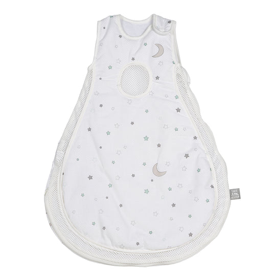 'safe asleep®' gigoteuse bébé Easy Air 'Sternenzauber' - Coton et maille - Blanc / Gris clair