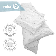 Cradle bed linen 'Magic stars gray', 2-piece cradle set, 80 x 80 cm, 100% cotton