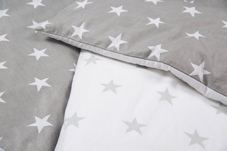 Biancheria da letto 2 pezzi, "Little Stars",100 x 135 cm, 100% cotone, copripiumino e federa