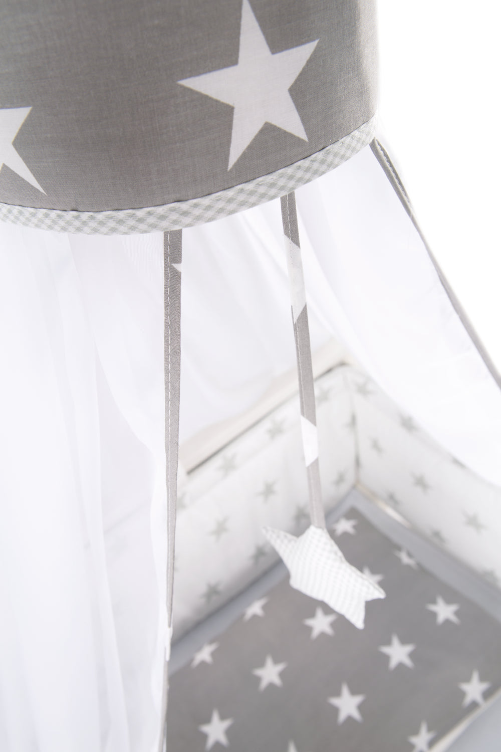 Set de literie pour bébé 'Little Stars', 4 pièces, incl. draps 100 x 135 cm, nid et baldaquin
