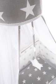Juego de cunas 'Pequeñas Estrellas', 4 piezas, ropa de cama 100 x 135 cm (techo y almohada), nido y cielo