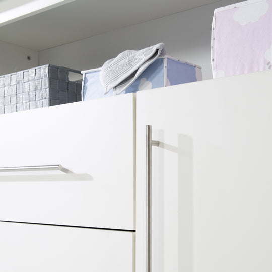 Kinderzimmerset 'Maren' 3-teilig - Bett 70x140 + Wickelkommode schmal + Kleiderschrank 3-türig