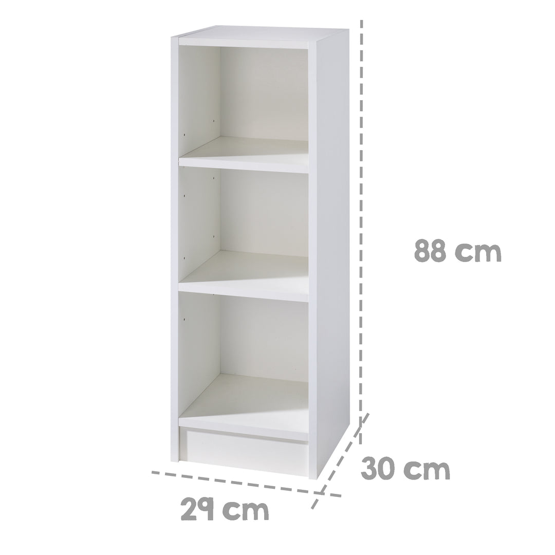 Estante lateral adecuado para varias cómodas de cambio - madera pintada de blanco
