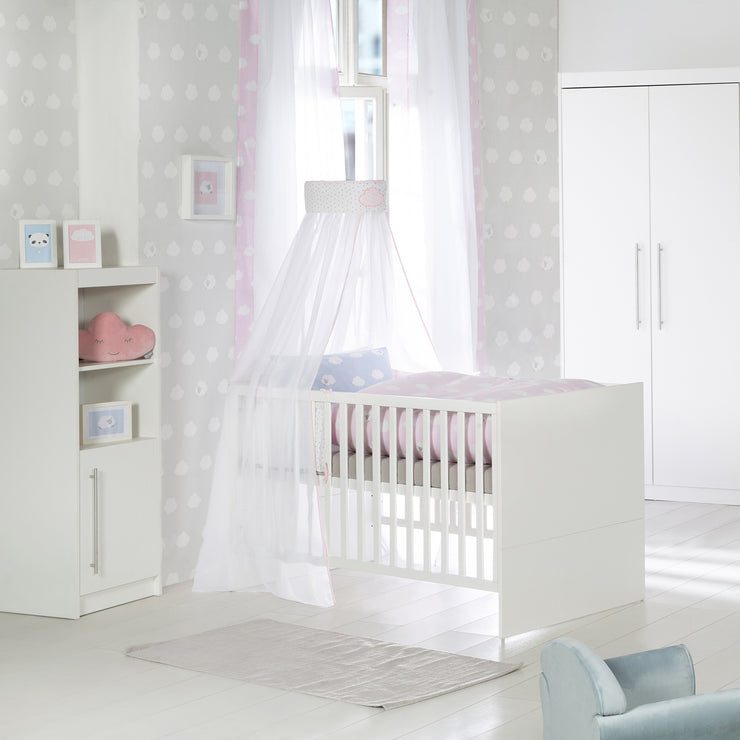 Estante de pie 'Maren', estante de madera para habitaciones de bebés y niños, cuerpo / frentes blanco