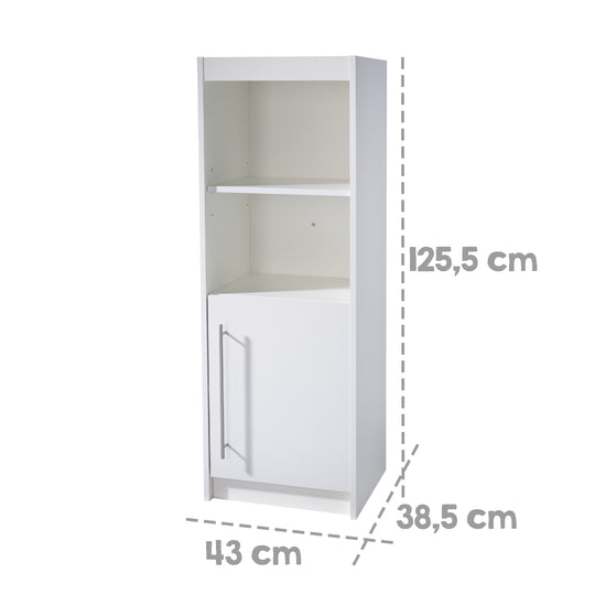 Estante independiente 'Maren', estante de madera para habitación de bebé y niños, carcasa/frentes blancos