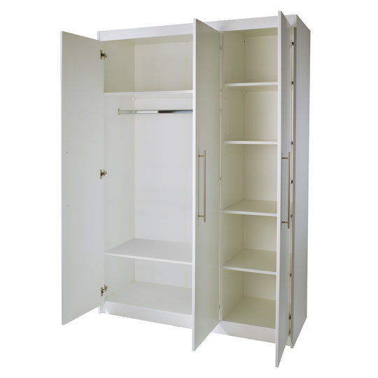 Wardrobe 'Maren', 3-Door Swing Door Wardrobe, in 190 x 131 x 52 cm, White