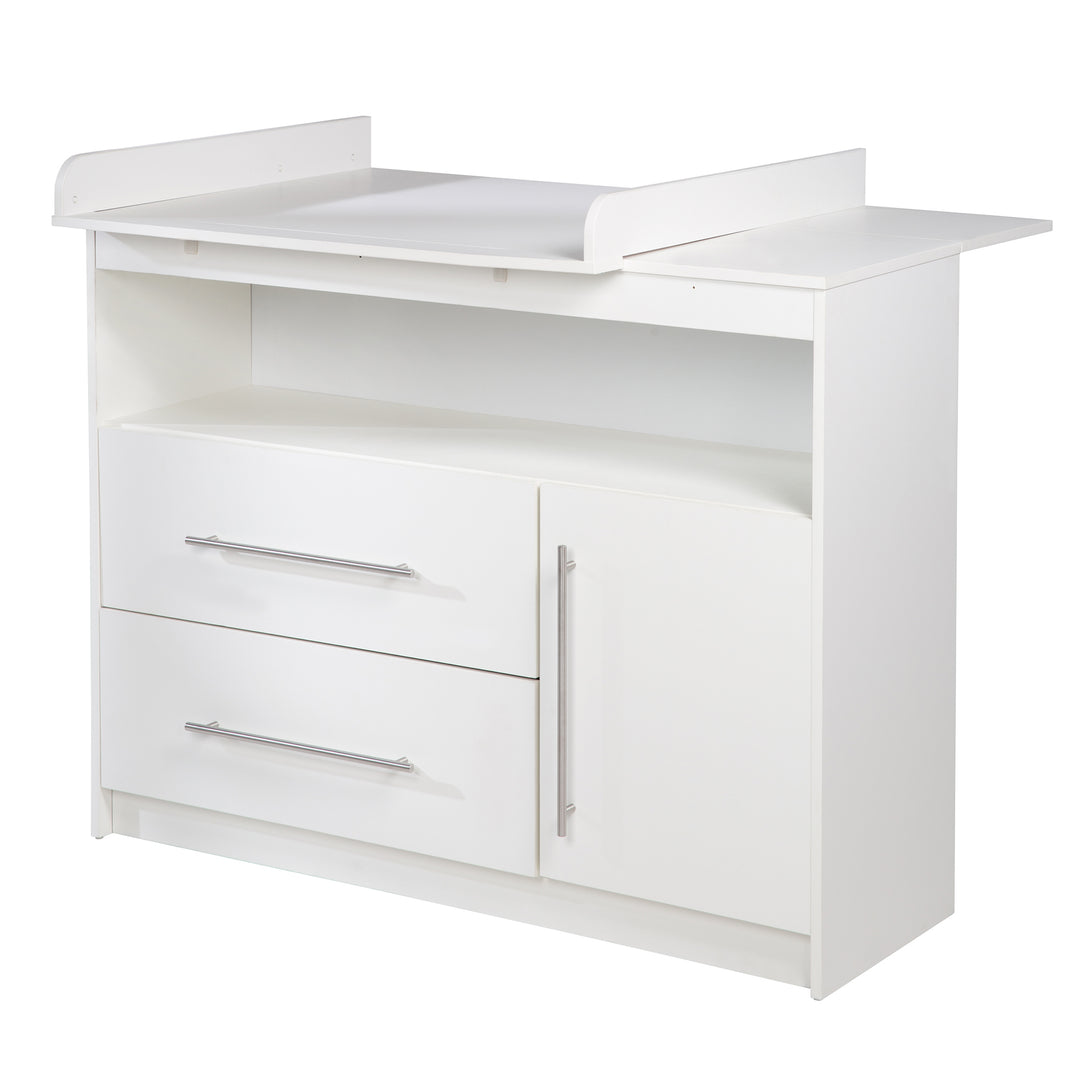 Cómoda de cambio 'Maren', con superficie para cambio desmontable, ancha, 2 cajones, altura de cambio 90,5 cm
