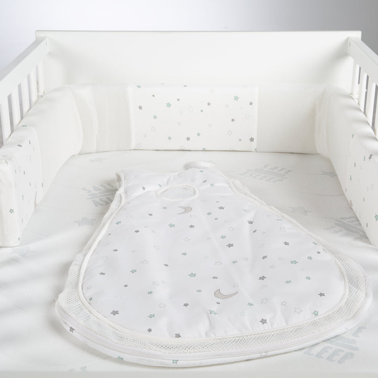 Set letto completo "safe asleep®", 70 x 140 cm, "Sternenzauber", incl. materasso, riduttore e sacco nanna
