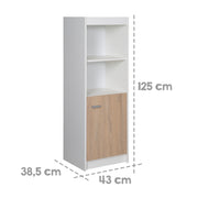Standing shelf 'Gabriella', wooden shelf for baby and children's rooms, white / rough-sawn oak