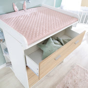Changing table 'Gabriella' with removable changing attachment, two-tone, 3 drawers, changing height 90 cm