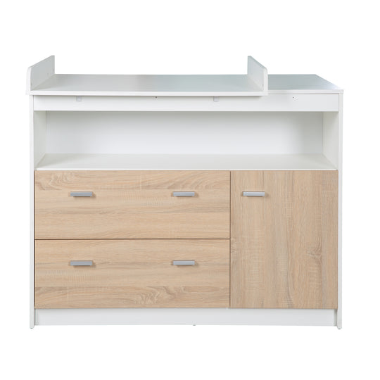 Cassettiera fasciatoio 'Gabriella', 2 cassetti, 1 anta, 1 vano a giorno, altezza fasciatoio: 90 cm