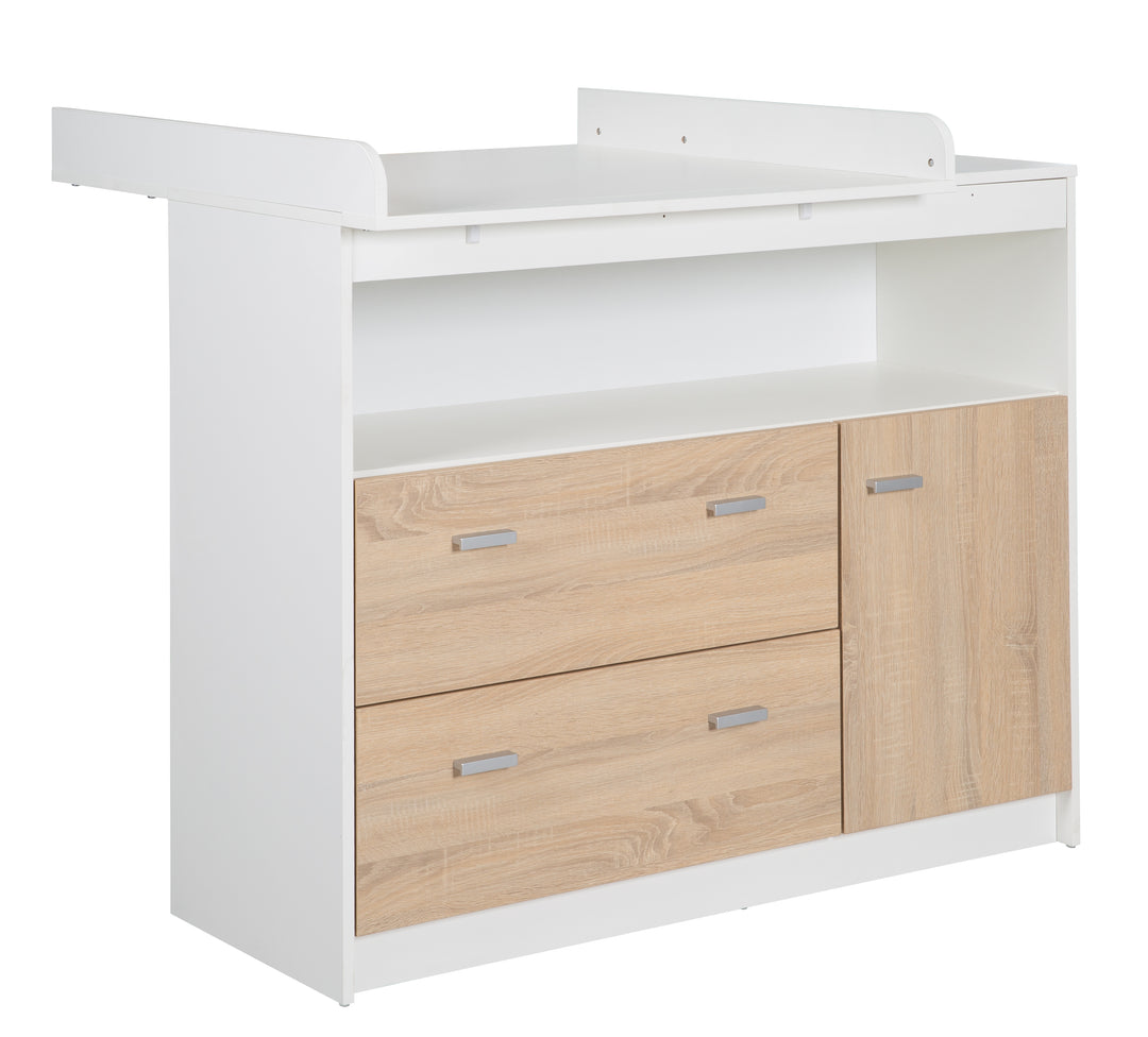Cassettiera fasciatoio 'Gabriella', 2 cassetti, 1 anta, 1 vano a giorno, altezza fasciatoio: 90 cm