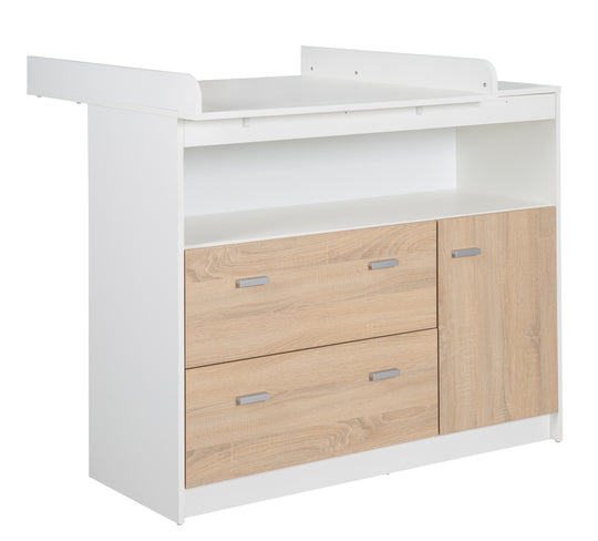 Cassettiera fasciatoio 'Gabriella', 2 cassetti, 1 anta, 1 vano a giorno, altezza fasciatoio: 90 cm