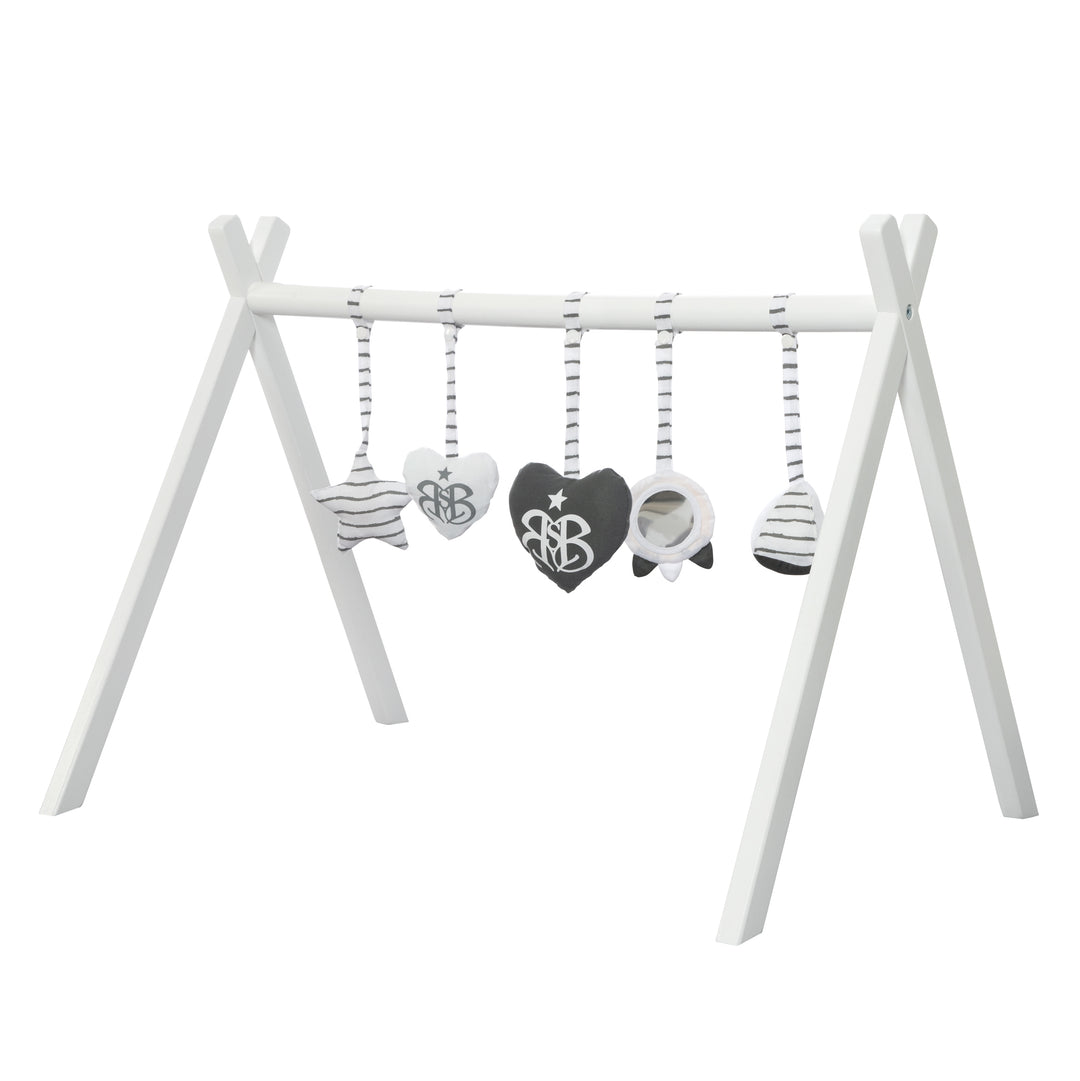 Gimnasio de juego con set de juegos 'Rock Star Baby' – arco de juegos universal de madera lacada en blanco