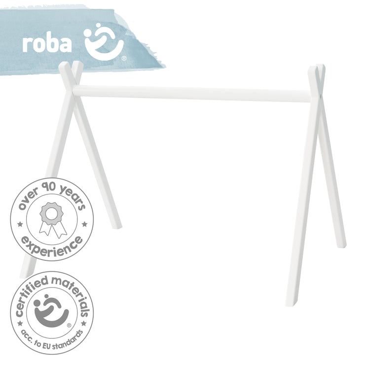 Portique d'eveil pour bébé - incl. set de pendentifs "Rock Star Baby" - en bois laqué blanc