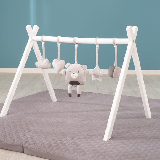 Play Arch Including Play Set 'roba Style' Silver Grey – Universal Play Arch Made of White Painted Wood